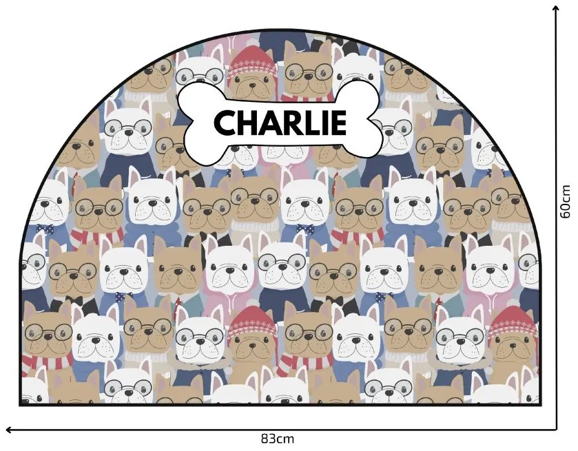 PIPPER. Védő textil falmatrica – Ív – Bulldogok Méret: 83x60cm, Indíték: névvel