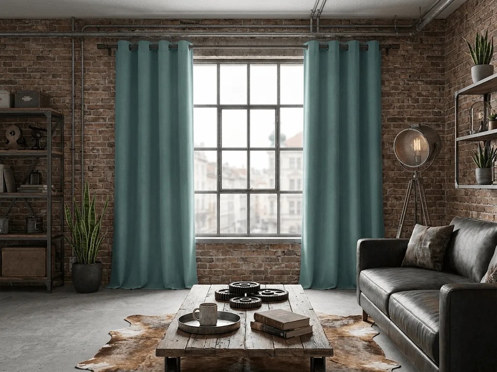 Sötétítő DREAM VELVET függöny 140x270 cm, kékeszöld Felfüggesztés: Hullámos sínszalag