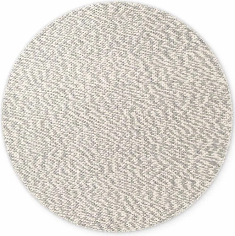 Világosszürke-krémszínű kézi szövésű gyapjú kerek szőnyeg ø 160 cm Lyon Beans – Elle Decoration