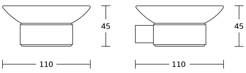 Mexen Adox, falra szerelhető szappantartó, fekete matt, 7018239-70