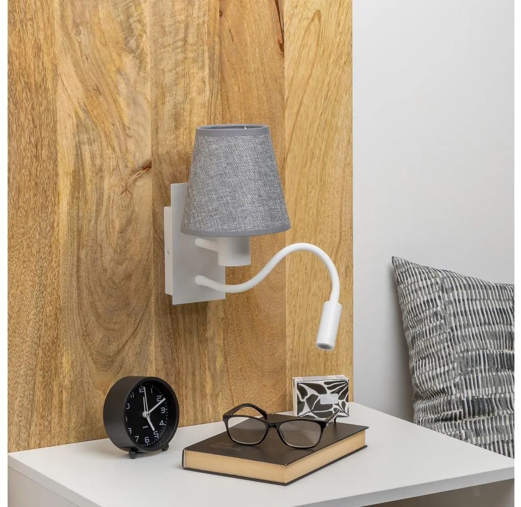 Brilagi - LED Fali lámpa NUBILA 1xE27/25W/230V + LED/3W fehér/szürke