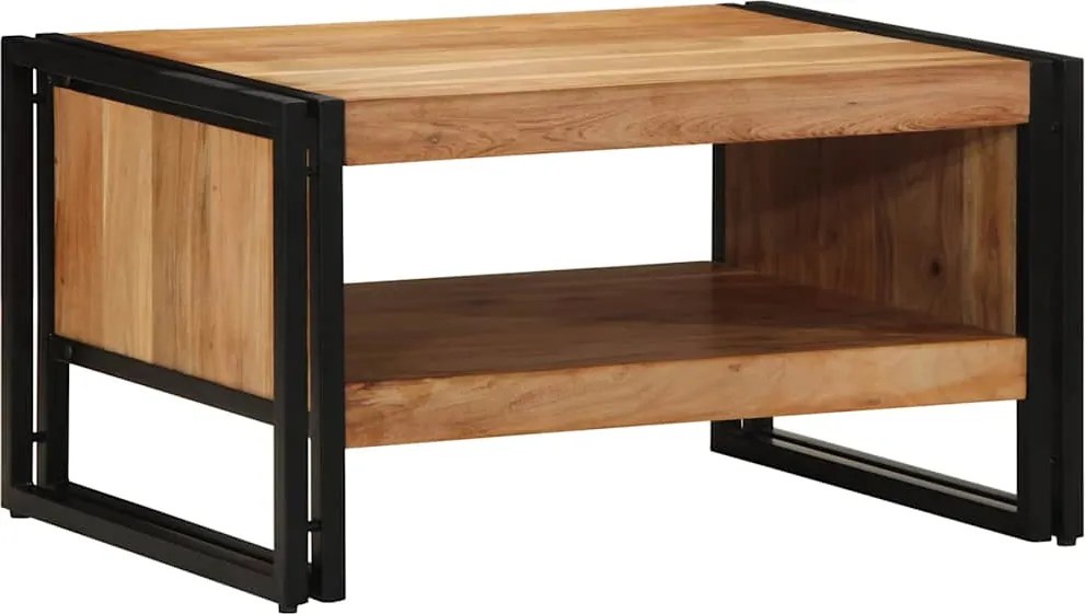 vidaXL tömör akácfa dohányzóasztal 70x50x38 cm