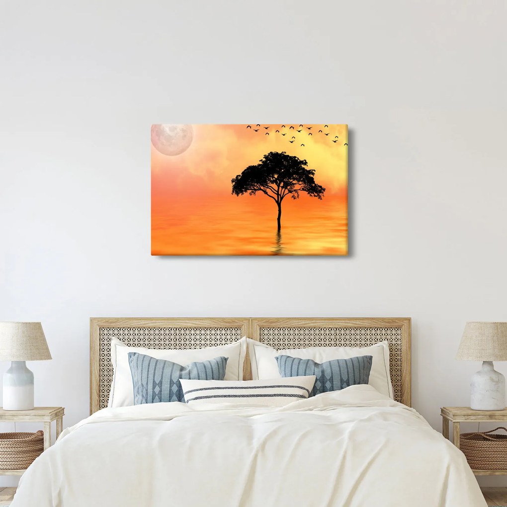 Kép egy fáról naplementekor (90x60 cm)