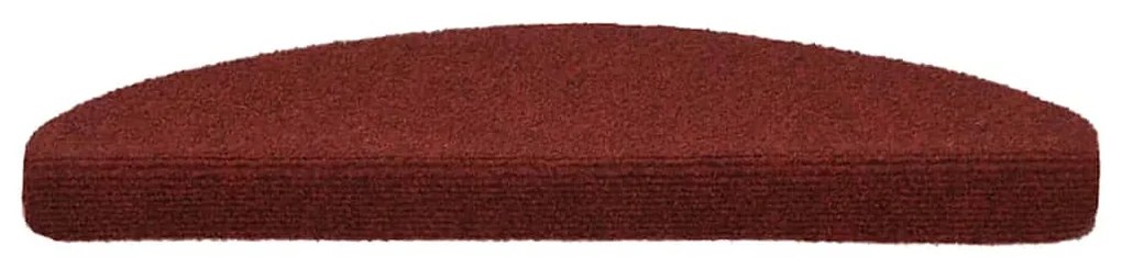 öntapadós lépcsőszőnyegek 30 db 65 x 21 x 4 cm bordói piros félkör alakú nagy