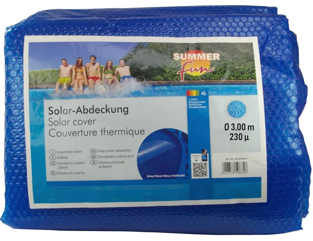 Summer Fun kék polietilén szolártakaró kerek medencéhez 300 cm