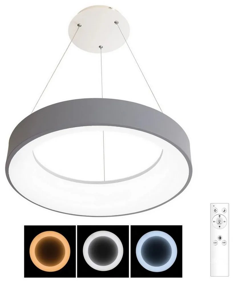 Brilagi - LED Dimmelhető csillár zsinóron LED/40W/230V 3000-6500K szürke + távirányító