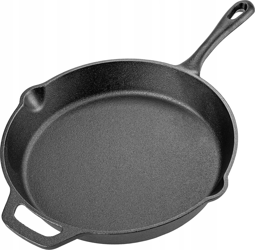 Öntöttvas Serpenyő Nagy 30cm Indukciós Gáz Grill Tűzrakóhely Tartós Öntöttvas Tányér