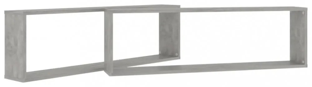 2 db betonszürke szerelt fa fali polc 100 x 15 x 30 cm