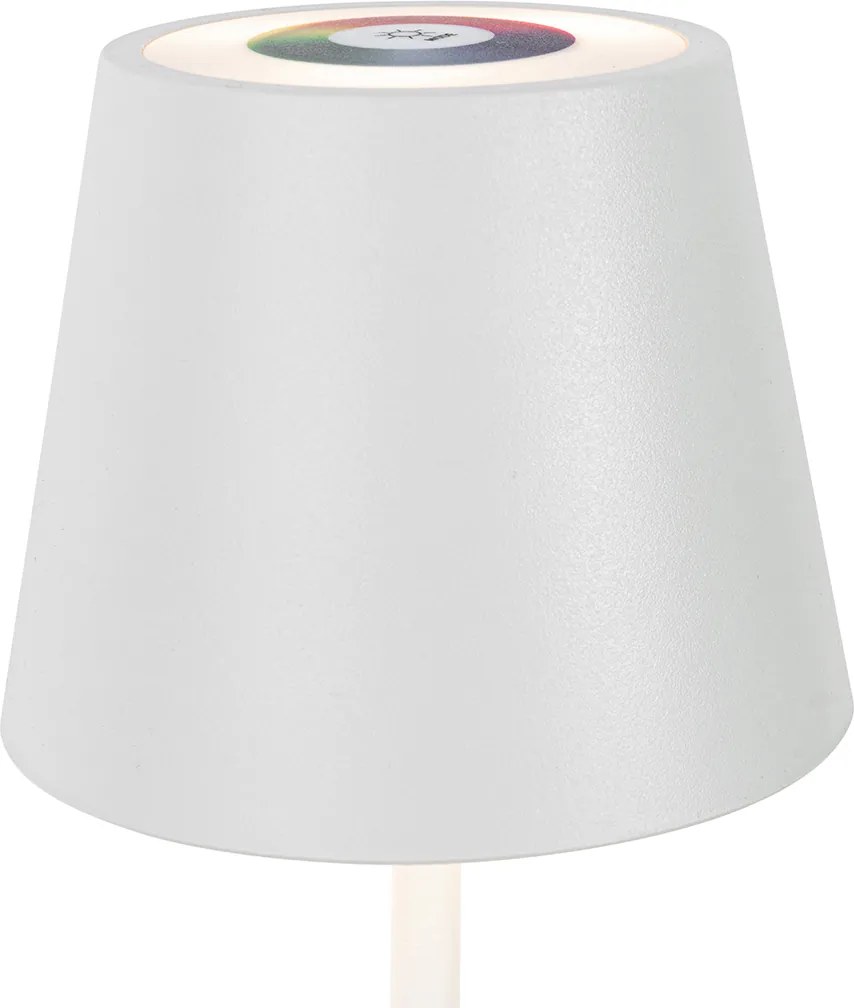 Asztali lámpa fehér, beépített LED-del, dimmerrel és újratölthető RGB IP54 - Murdock
