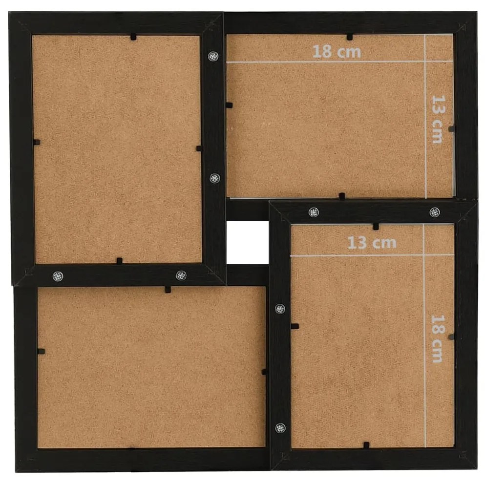 fekete MDF fényképkeretszett 4 db 13 x 18 cm-es képhez