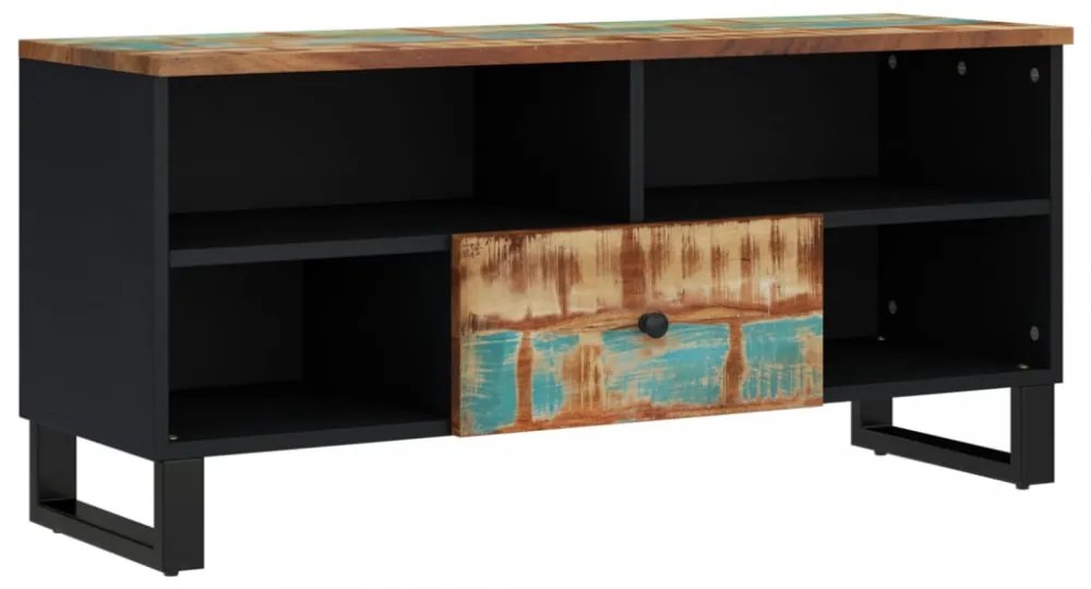 tömör újrahasznosított és szerelt fa TV-szekrény 100x33x46 cm