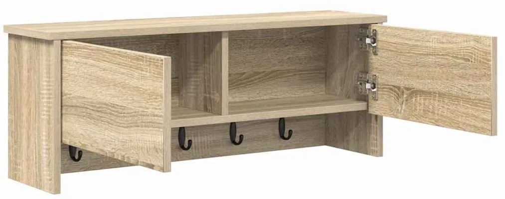 Fali Kabáthorog polcokkal sonoma tölgy 80 x 20 x 30 cm Faanyag