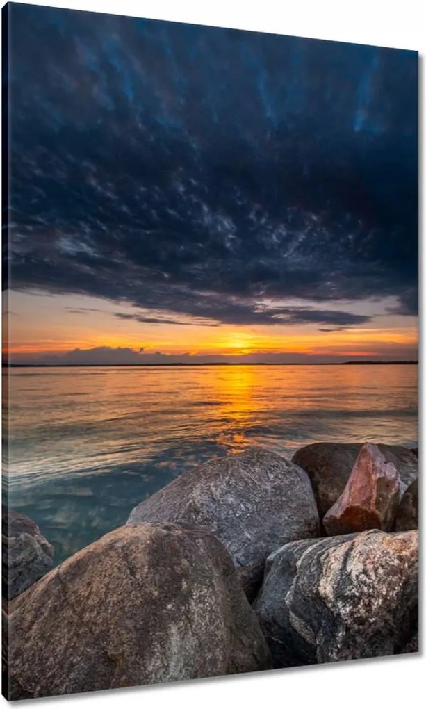 Vászonkép 70x100 Sziklák Tenger Nap