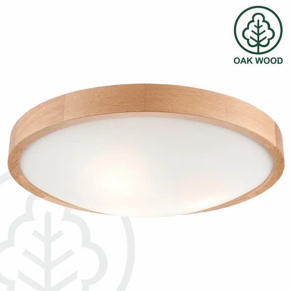 Ceiling Light OAK SLIM 3×E27/60W/230V Oak ø 47 cm