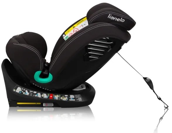 Lionelo autós gyerekülés alappal, forgatható BASTIAAN ONE i-Size 40-150 cm Fekete Carbon