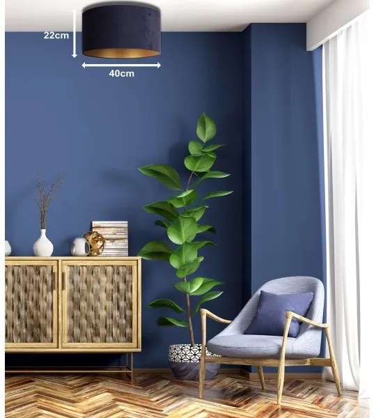 Duolla - Mennyezeti lámpa BRISTOL 1xE27/15W/230V á. 40 cm kék/arany