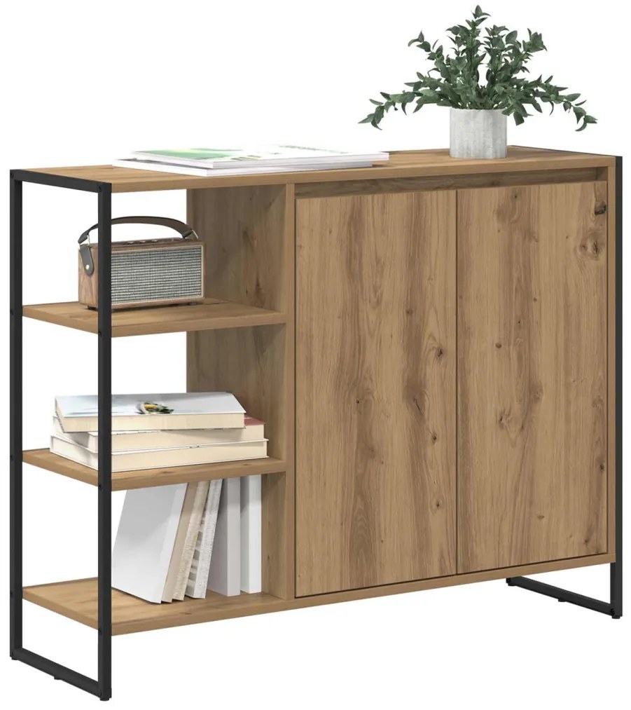 Oldalsó szekrény Művészi tölgy 96.5 x 30 x 75 cm Faanyag