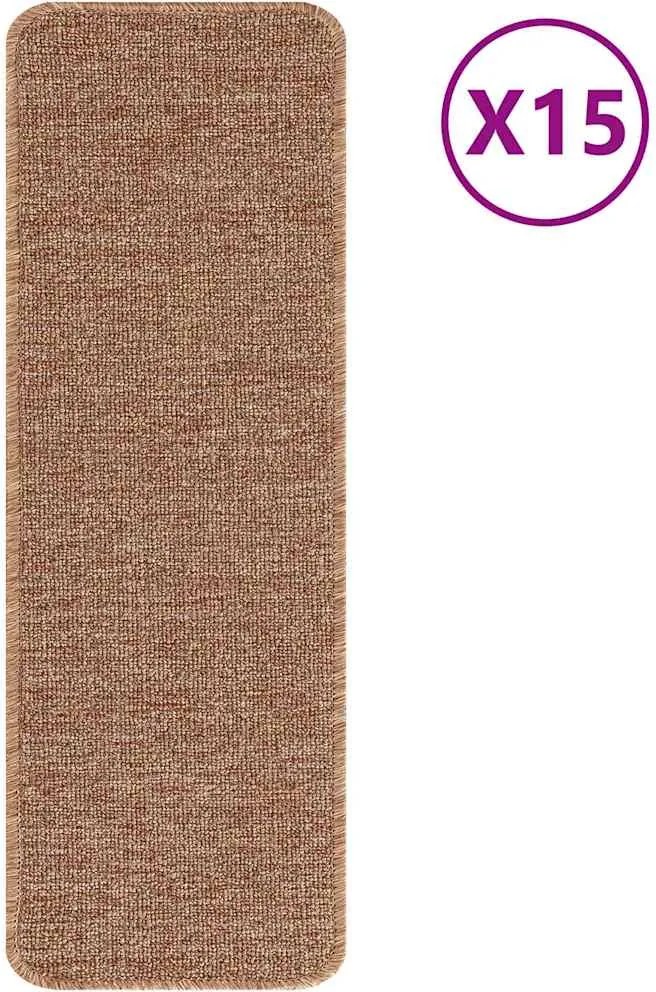vidaXL Csúszásmentes Lépcsőszőnyegek 15 pcs Sárga 60 x 25 cm PP