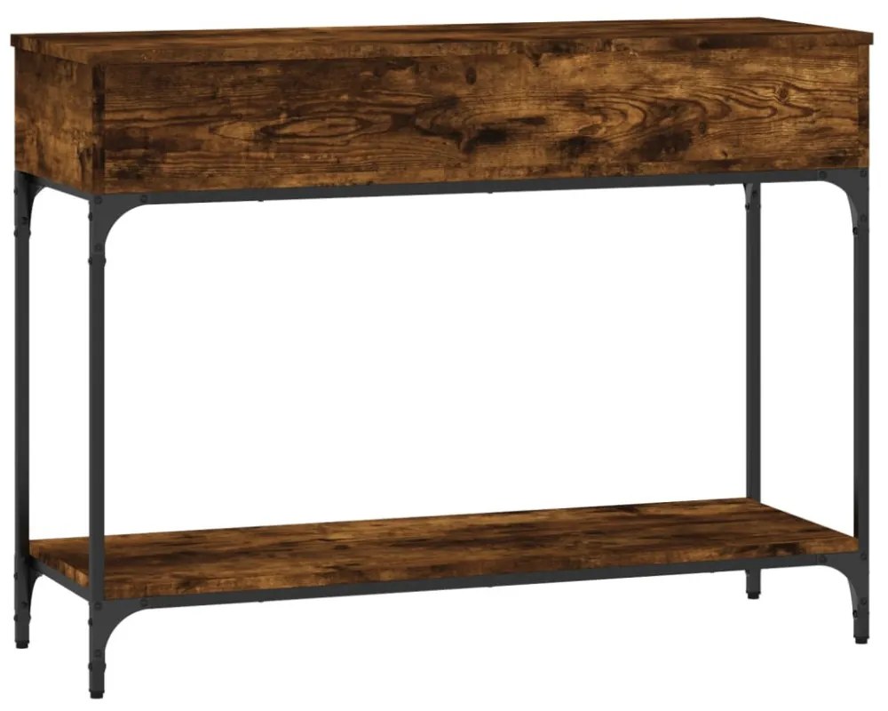 füstös tölgy színű szerelt fa tálalóasztal 100 x 34,5 x 75 cm