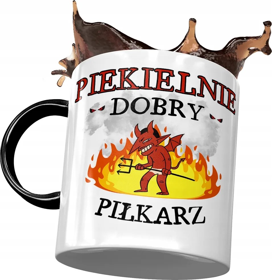 Fekete Bögre Labdarúgónak Pokolian Jó Labdarúgó Nyomtatott Fotóval