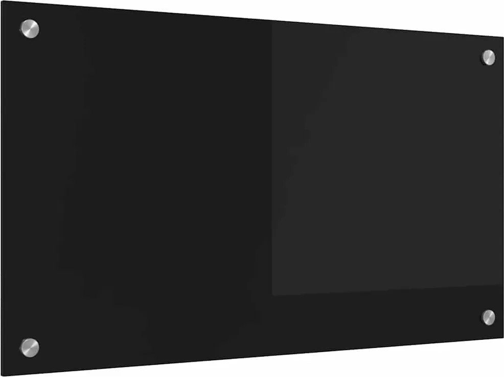 vidaXL Konyhai splashback Fekete 70 x 40 cm edzett üveg