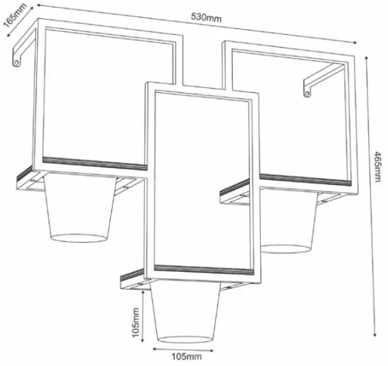 Fali virágcserép 46x53 cm arany
