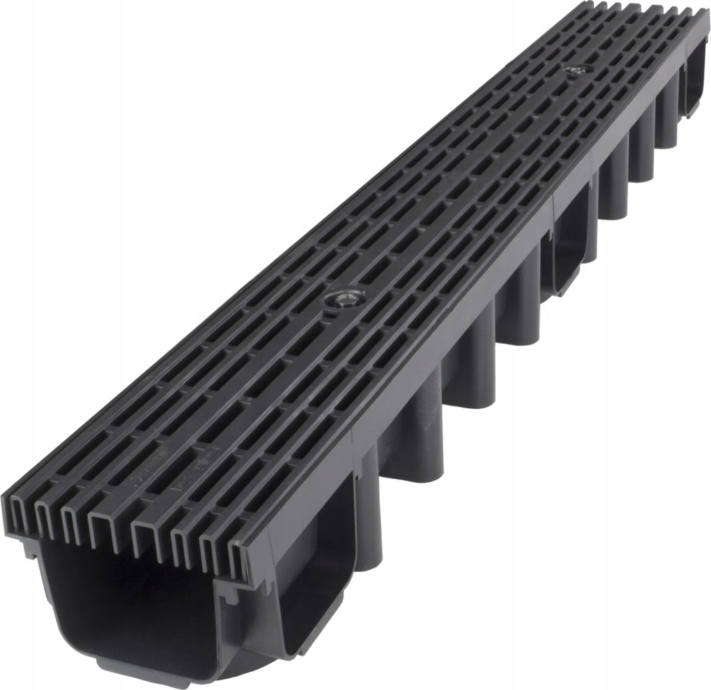 Lineáris vízelvezetés 1000x98x131mm 1,5 tonnáig Max-drain rács fekete Line Pp