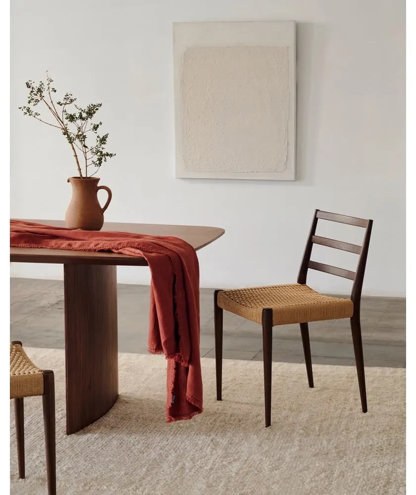 Barna-natúr színű tölgyfa étkezőszék szett 2 db-os Analy – Kave Home