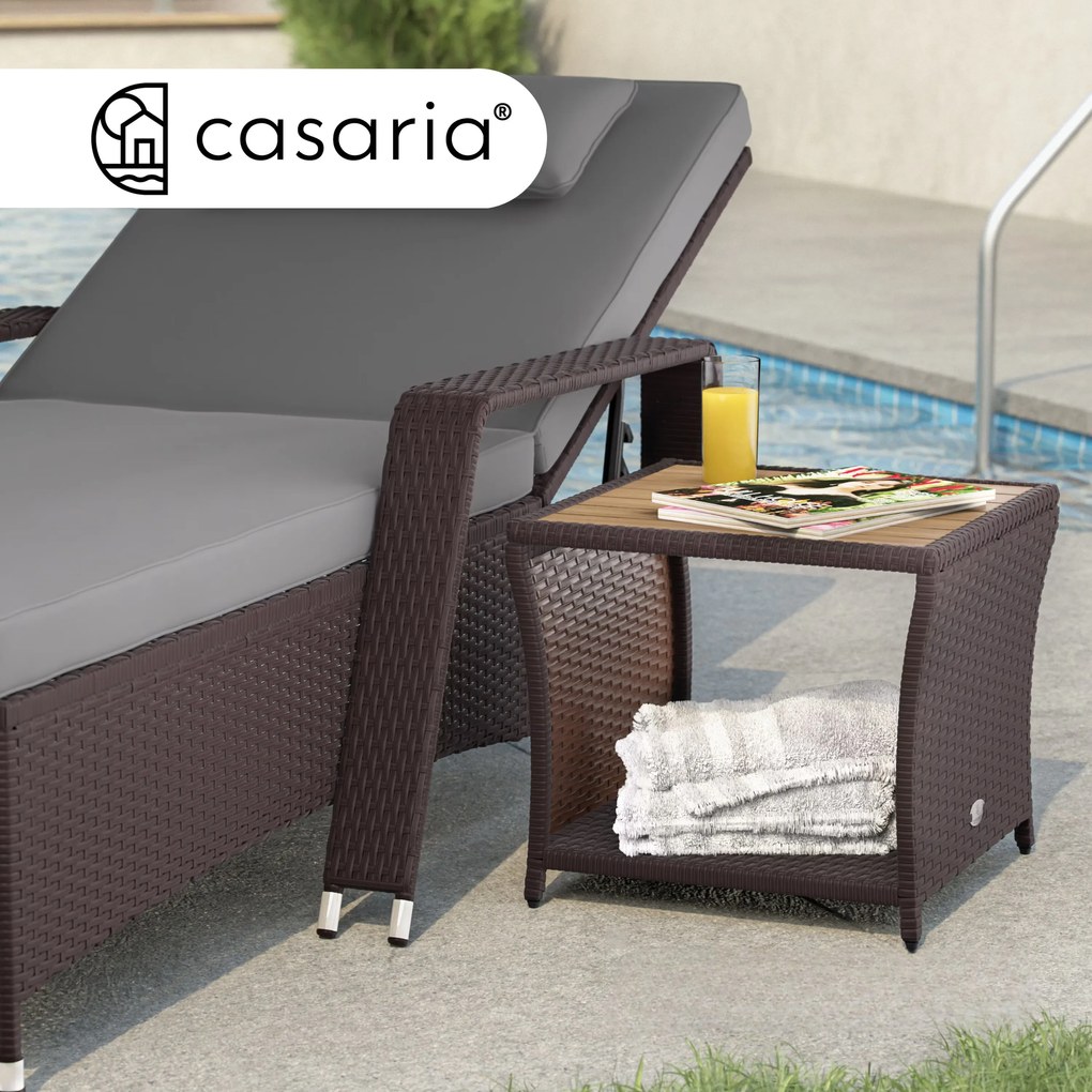 Deuba Rattan asztalka 40x45x45 cm - barna