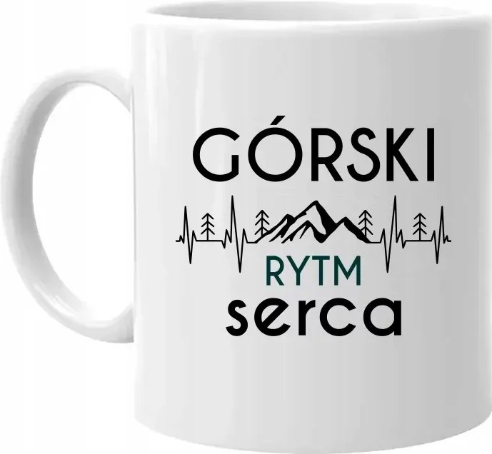 Hegyi szívritmus Bögre Hegyekkel Hegyek Motívum Kávé Ajándék