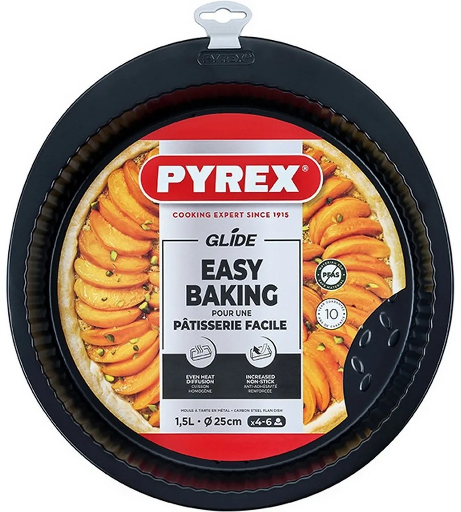 Pyrex Glide 25 cm-es, bordázott tortaforma