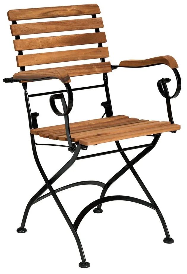 PARKLIFE összecsukható karfás szék, natúr-fekete