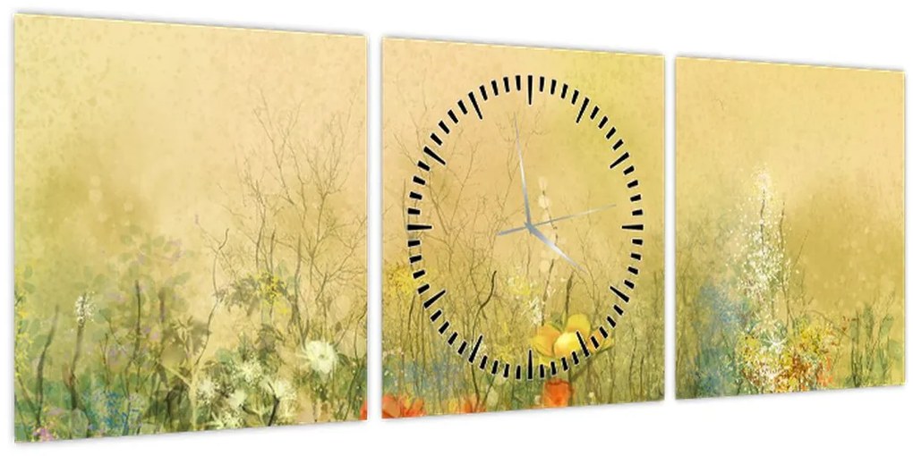 Kép - Festett rét (órával) (90x30 cm)