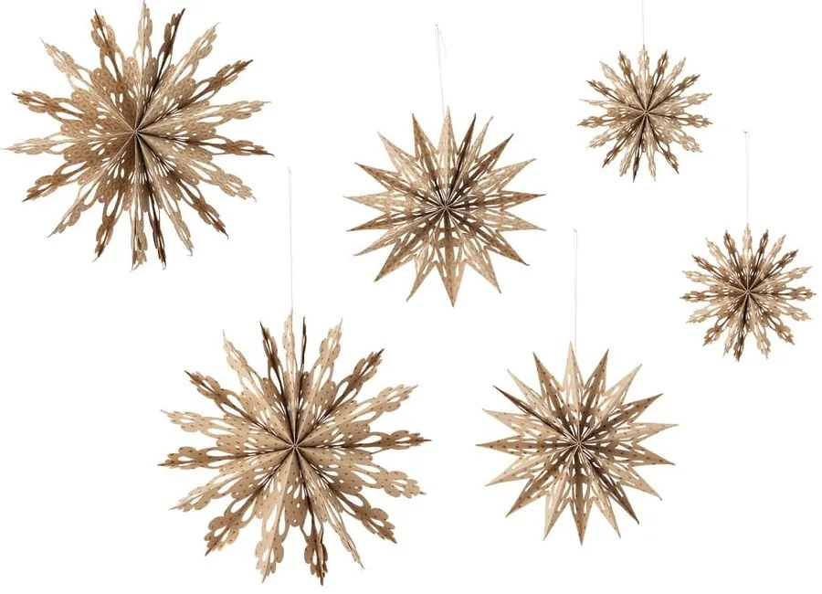 Papír karácsonyi függődísz készlet 6 db-os Star – Bloomingville