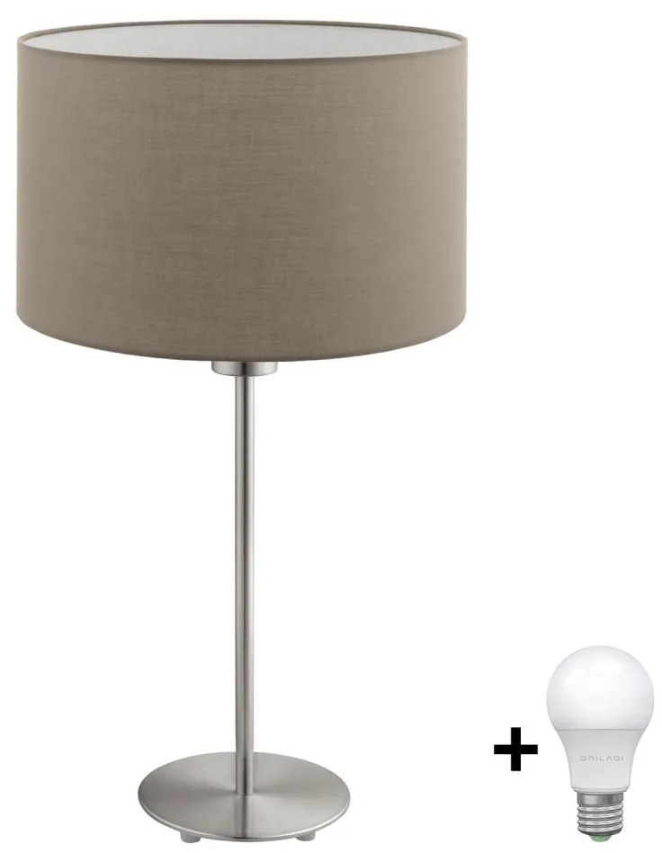 Eglo Eglo - LED  Asztali lámpa TUNJA 1xE27/60W/230V 38,5 cm matt króm/taupe EG32512H
