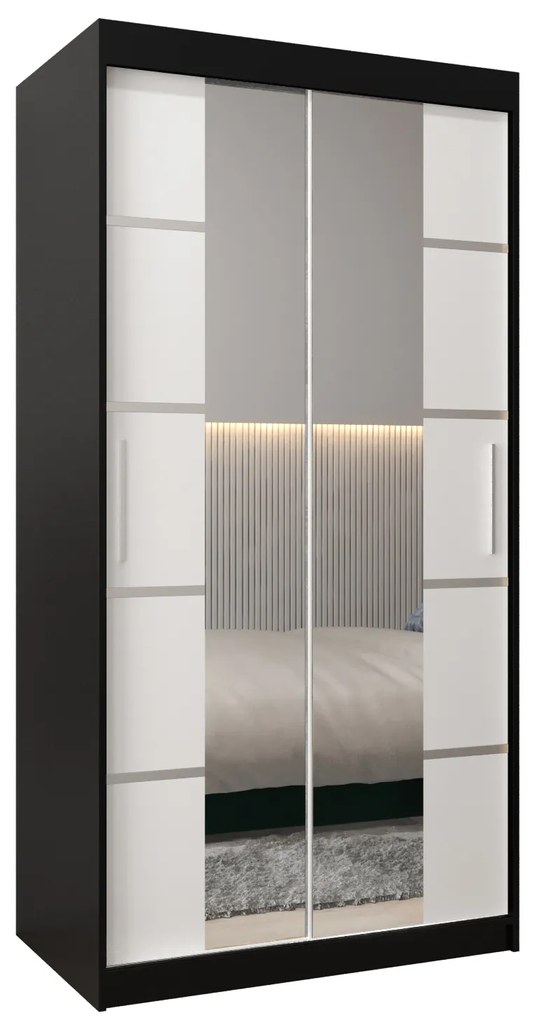 Ruhásszekrény 100 cm Verika 4 100 (fekete + fehér). 1064253