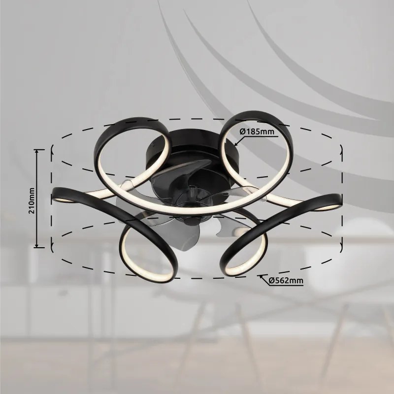 Globo Loris 03638 távirányítós mennyezeti ventilátoros lámpa, 30W LED, 3000K-6000K, 220-2200 lm