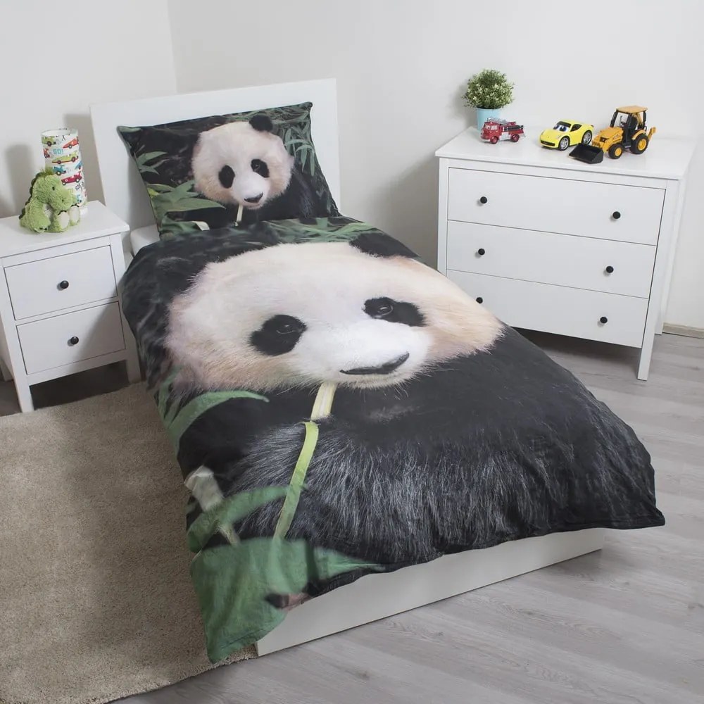 Egyszemélyes pamut gyerek ágyneműhuzat 140x200 cm Panda – Jerry Fabrics