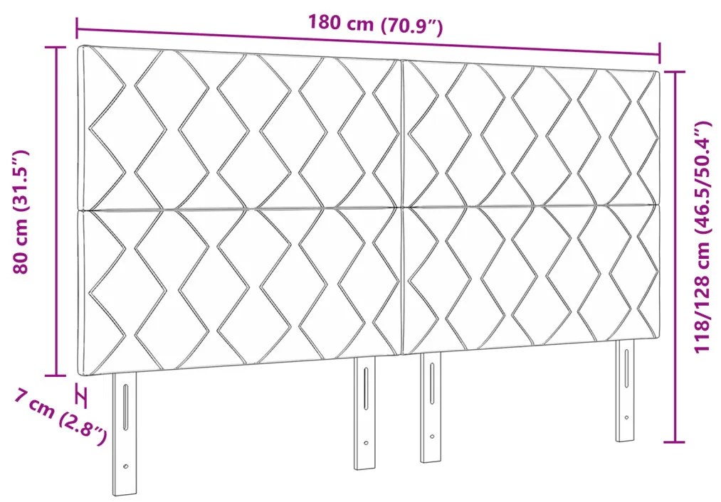 LED Fejtámla Gyémánt Blokkok Dizájn Kék 180 cm Szövet