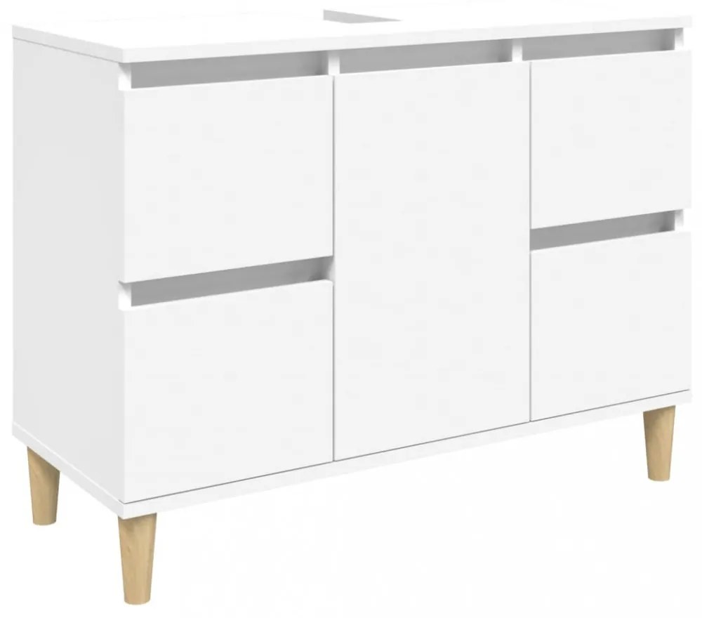 fehér szerelt fa mosdószekrény 80 x 33 x 60 cm