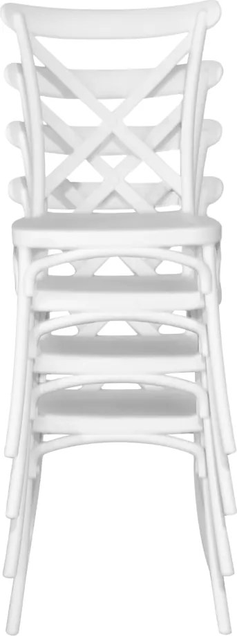 Rakásolható szék, fehér, SAVITA
