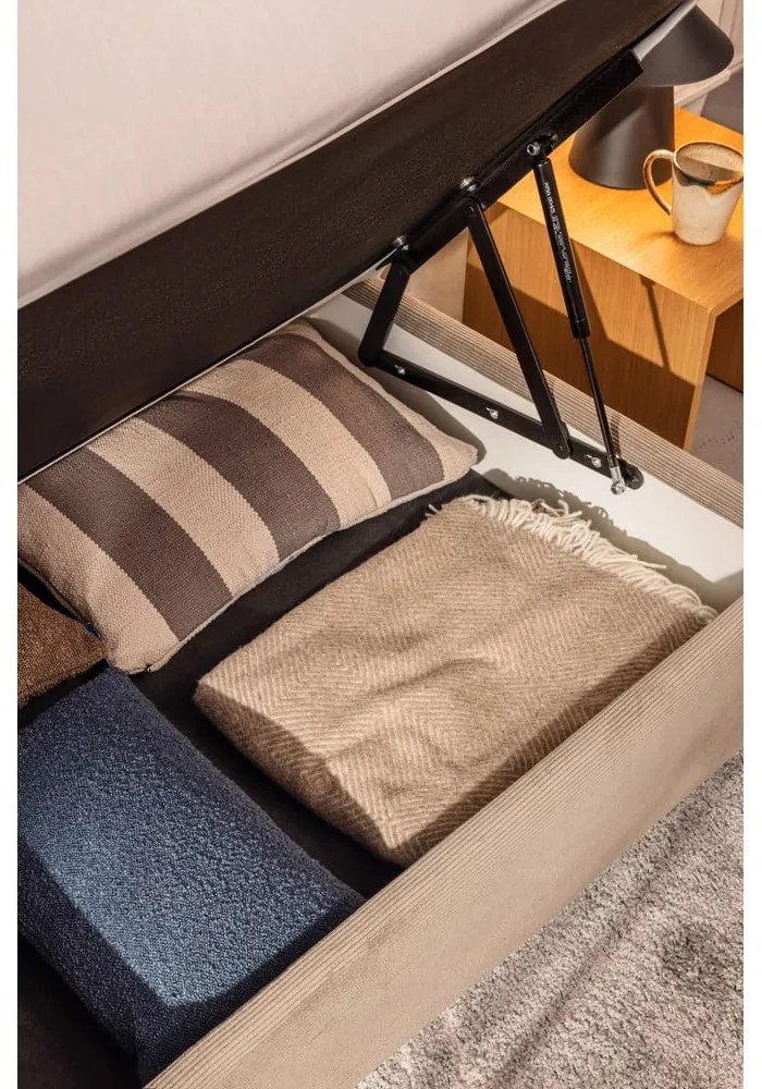 Szürke ágyneműtartós boxspring ágy 180x200 cm Elva Bold Line – Bonami Selection