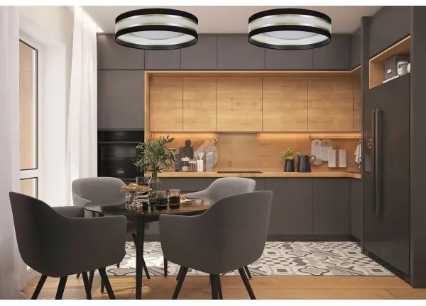 LED Dimmelhető mennyezeti lámpa SMART CORAL LED/24W/230V Wi-Fi Tuya fekete + távirányító