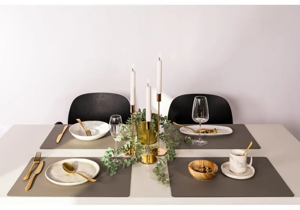 Titane szürkésbézs tányéralátét újrahasznosított bőrből, 33 x 45 cm - ZicZac