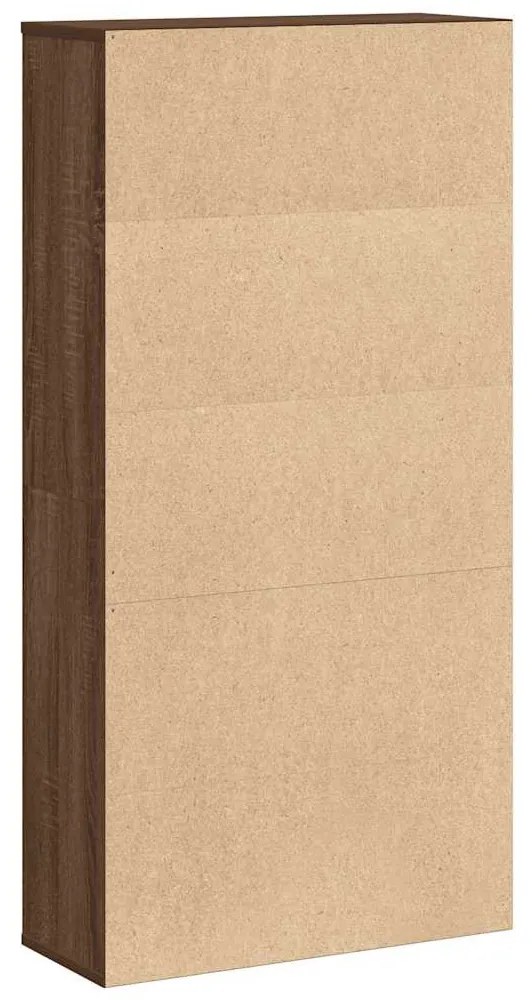 barna tölgy színű szerelt fa könyvespolc 60x24x120 cm
