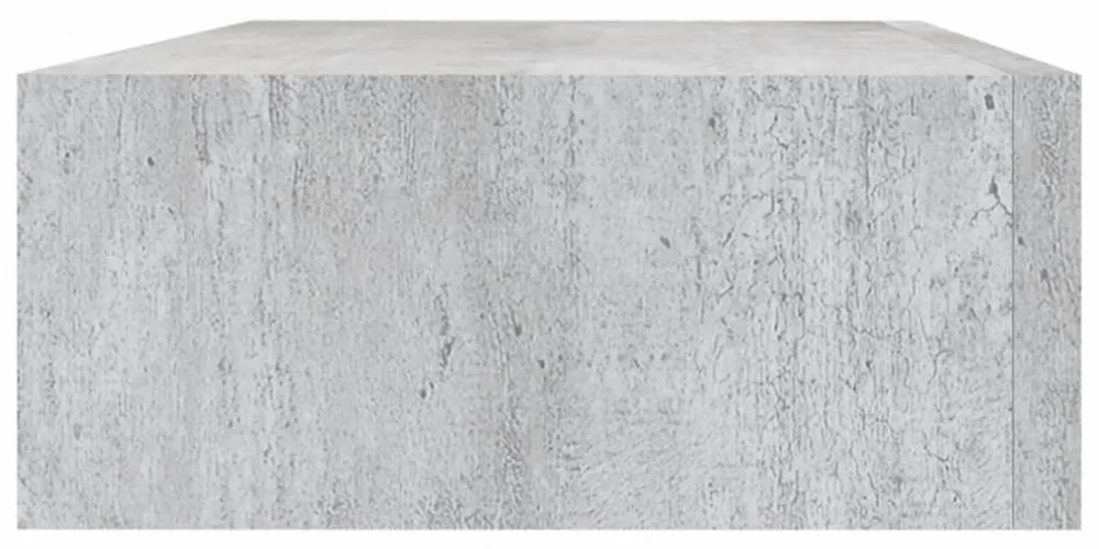 2 db betonszürke MDF falra szerelhető fiókos polc 40x23,5x10 cm