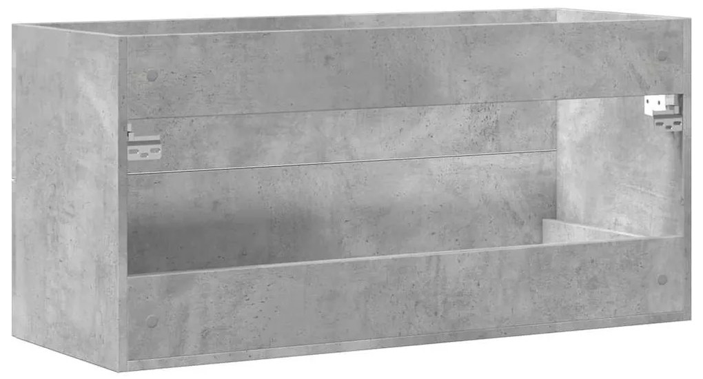 betonszürke szerelt fa mosdószekrény 100 x 38,5 x 48 cm