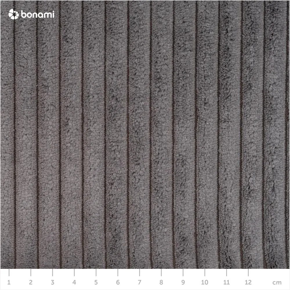 Sötétszürke kordbársony kanapé 310 cm Vanessa – Ropez