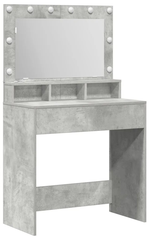 Sminktükör LED Fénnyel Beton Szürke 79x41x135 cm