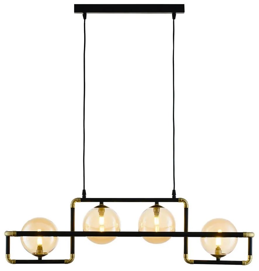 Jupiter 1983 - Csillár zsinóron ZAFRA 4xG9/10W/230V fekete/bézs